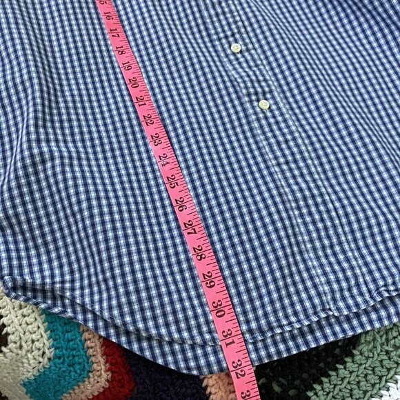 Vintage Ralph Lauren Blake Shirt Mens M Blue Plaid Oxford Button Up - Picture 7 of 7